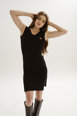 "Movie star" midi dress in black